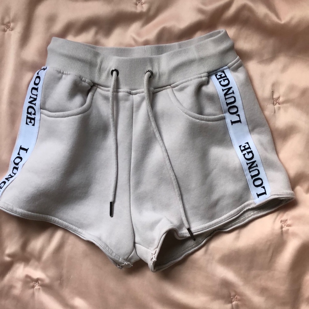 LOUNGE Cream High-Waisted Shorts